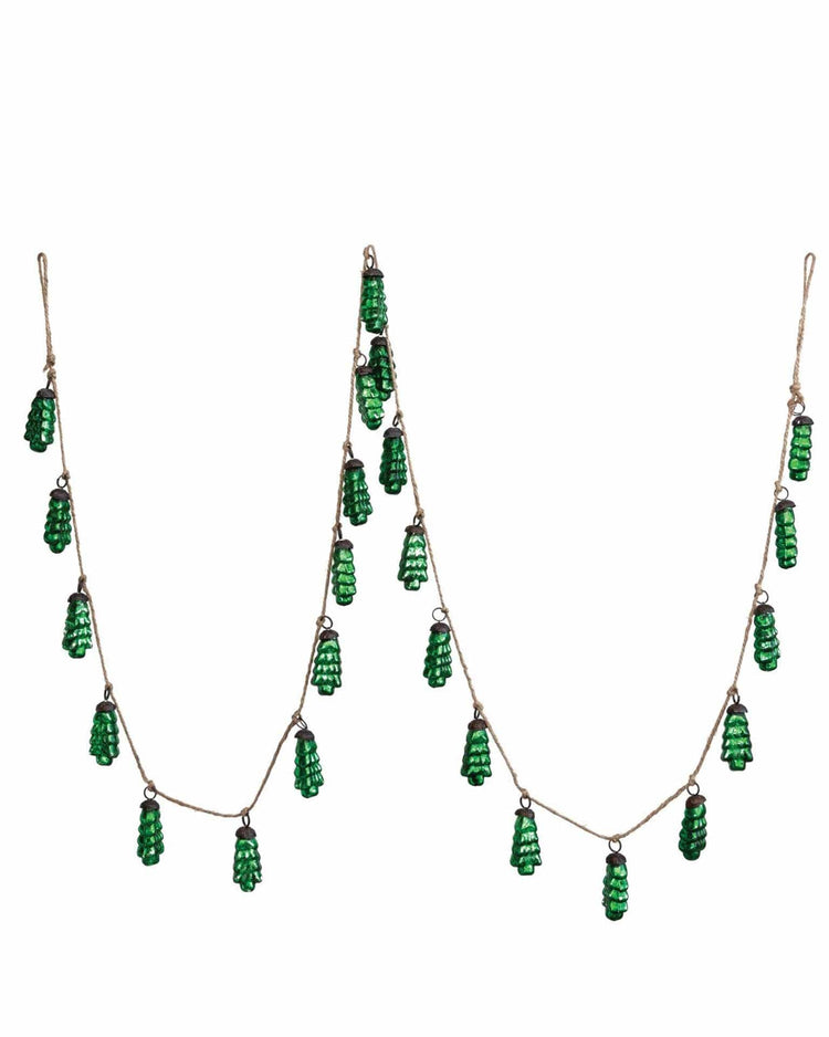 Little creativeco-op home mercury glass tree ornament garland in green