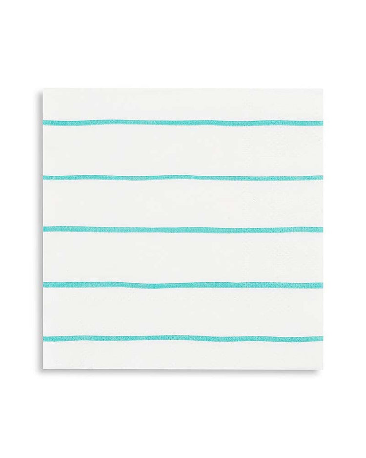 Little daydream society party aqua frenchie striped petite napkins