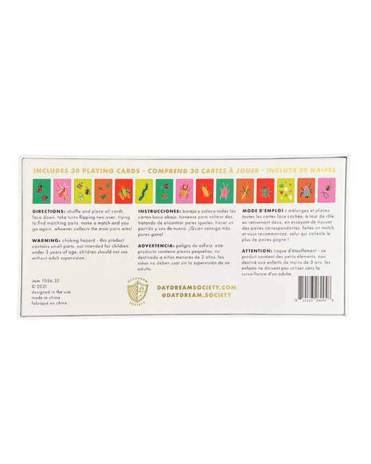 Little daydream society party backyard bugs memory match game