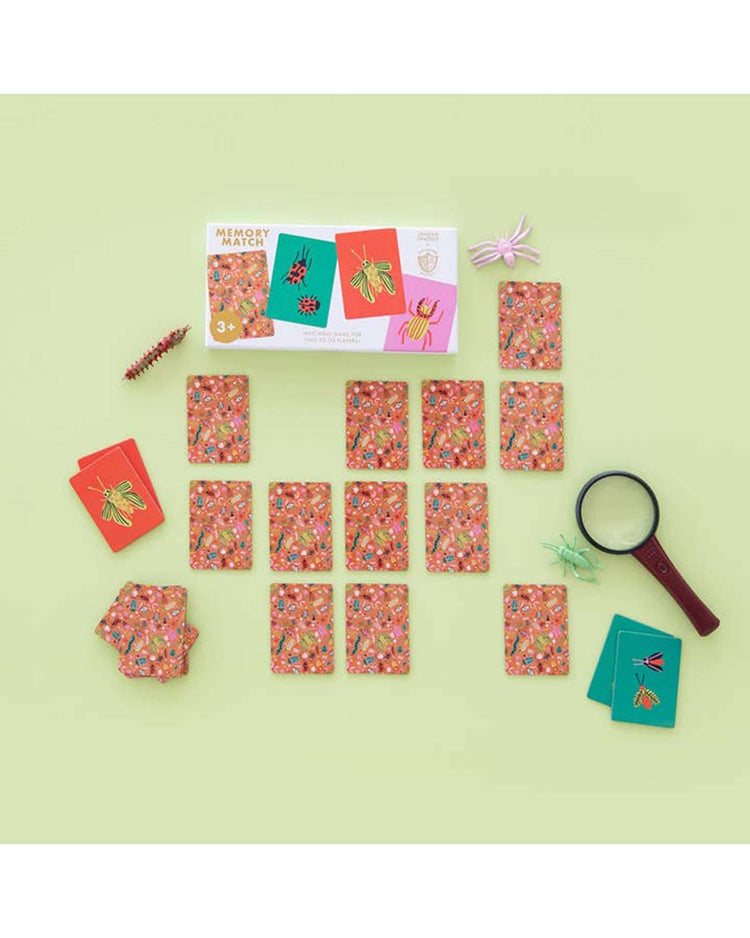 Little daydream society party backyard bugs memory match game