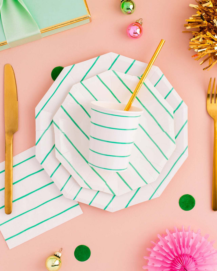 daydream society clover frenchie striped large plates party Little