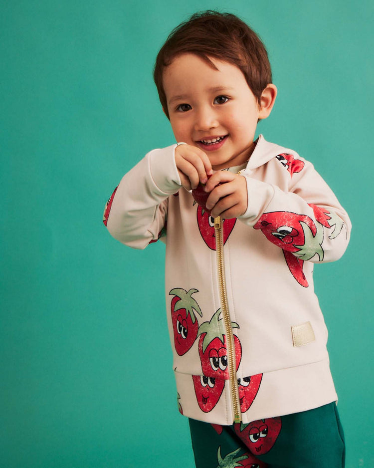 dear sophie strawberry hoodie in ecru kids Little