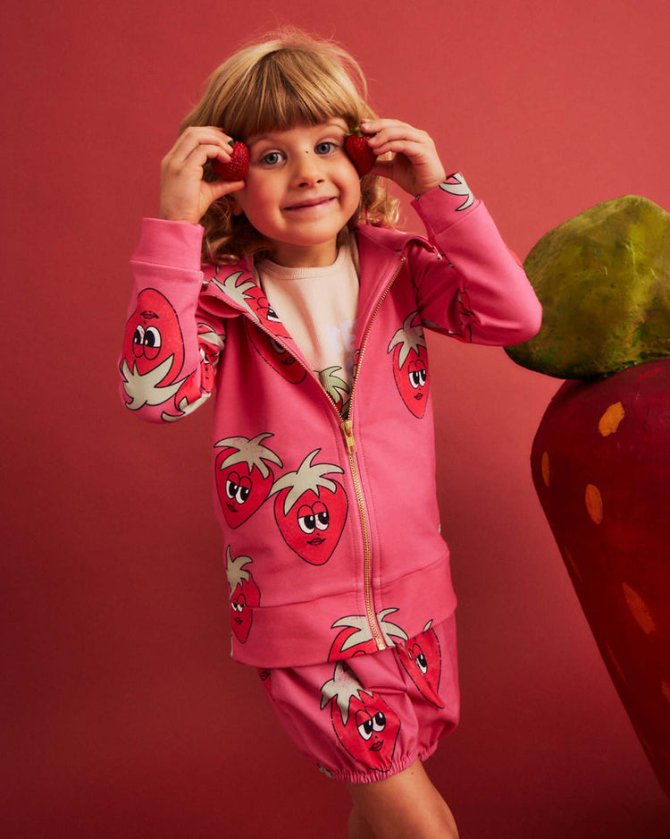 dear sophie strawberry hoodie in pink kids Little