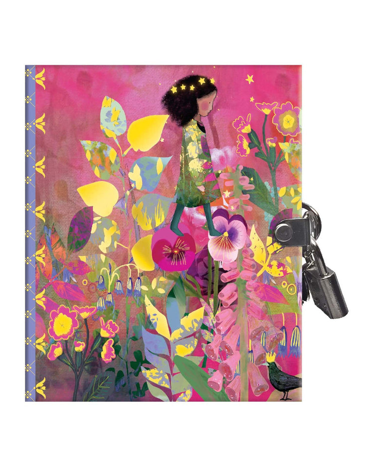 Little eeboo play claire very small journal in pink flowers