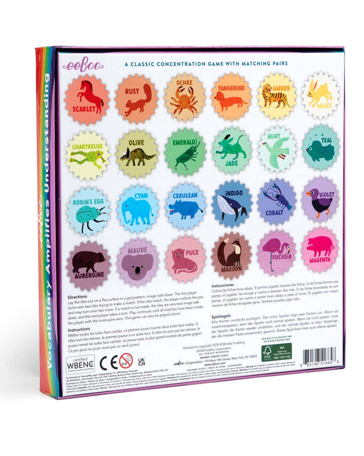 Little eeboo play rainbow memory matching game