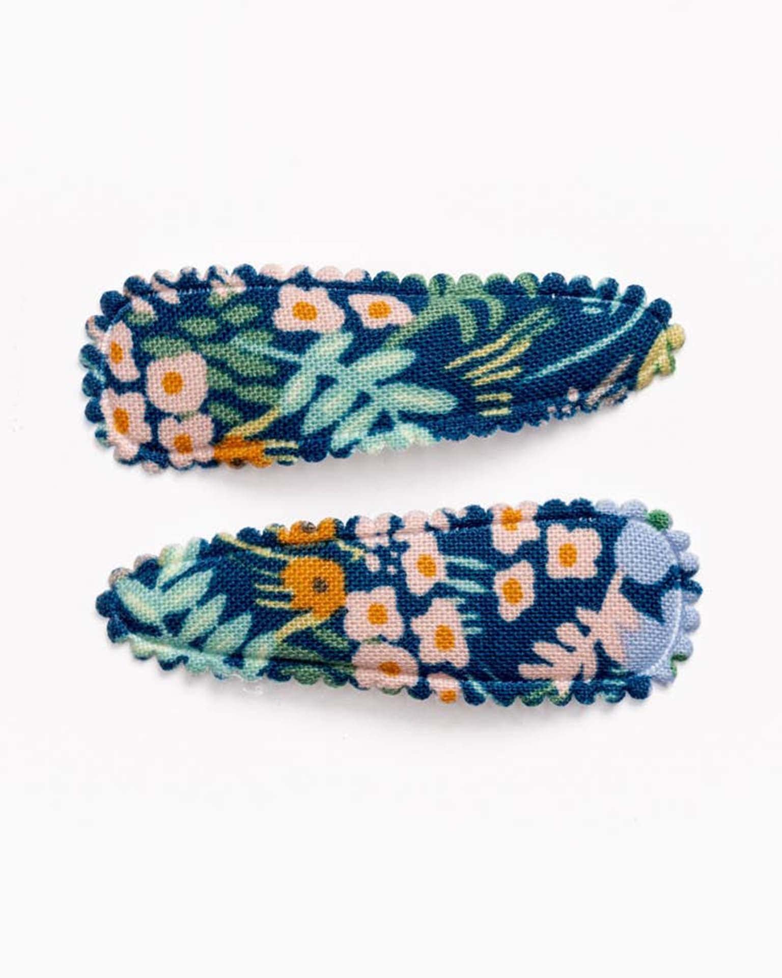 Little frankie + claude accessories menagerie navy floral hair clips