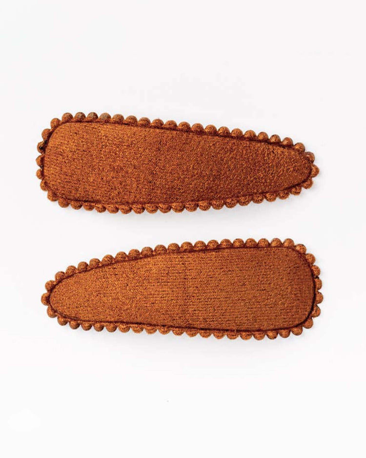 Little frankie + claude accessories pumpkin spice suede hair clips