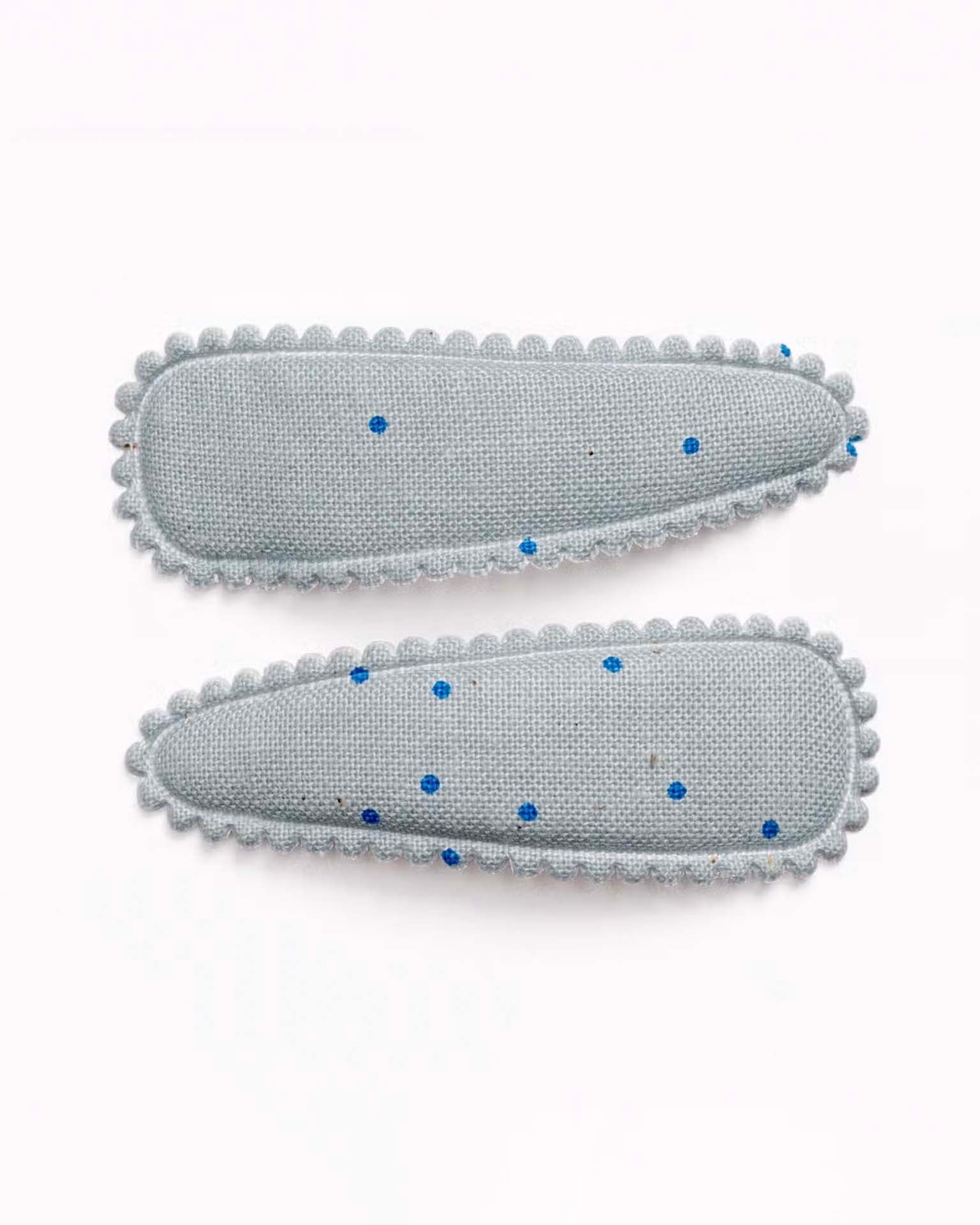 Little frankie + claude accessories seaport organic blue dot hair clips