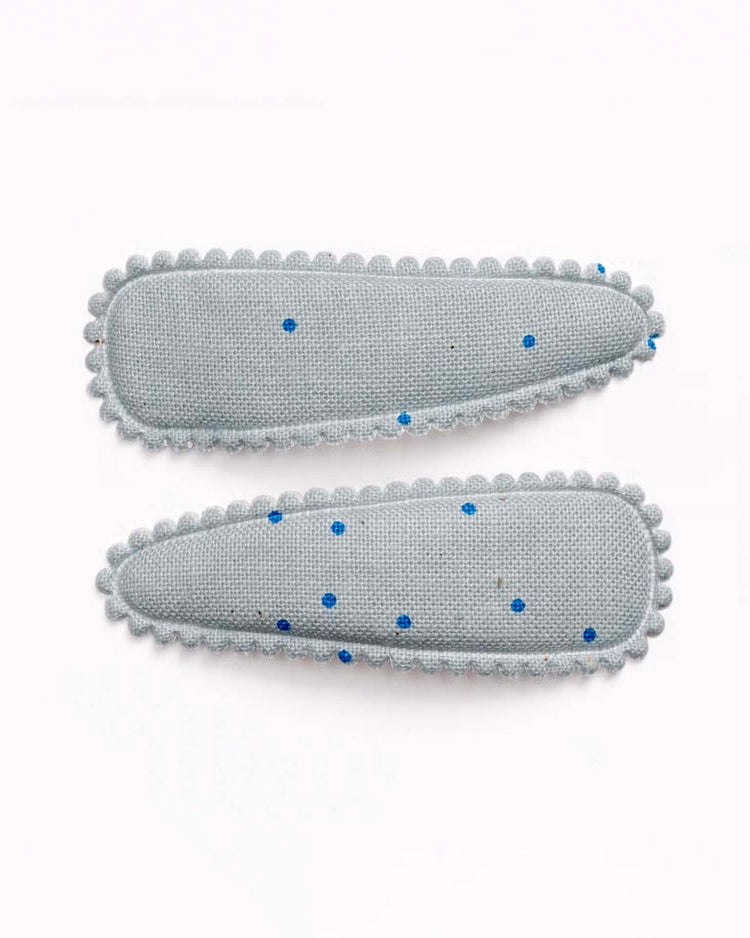 Little frankie + claude accessories seaport organic blue dot hair clips