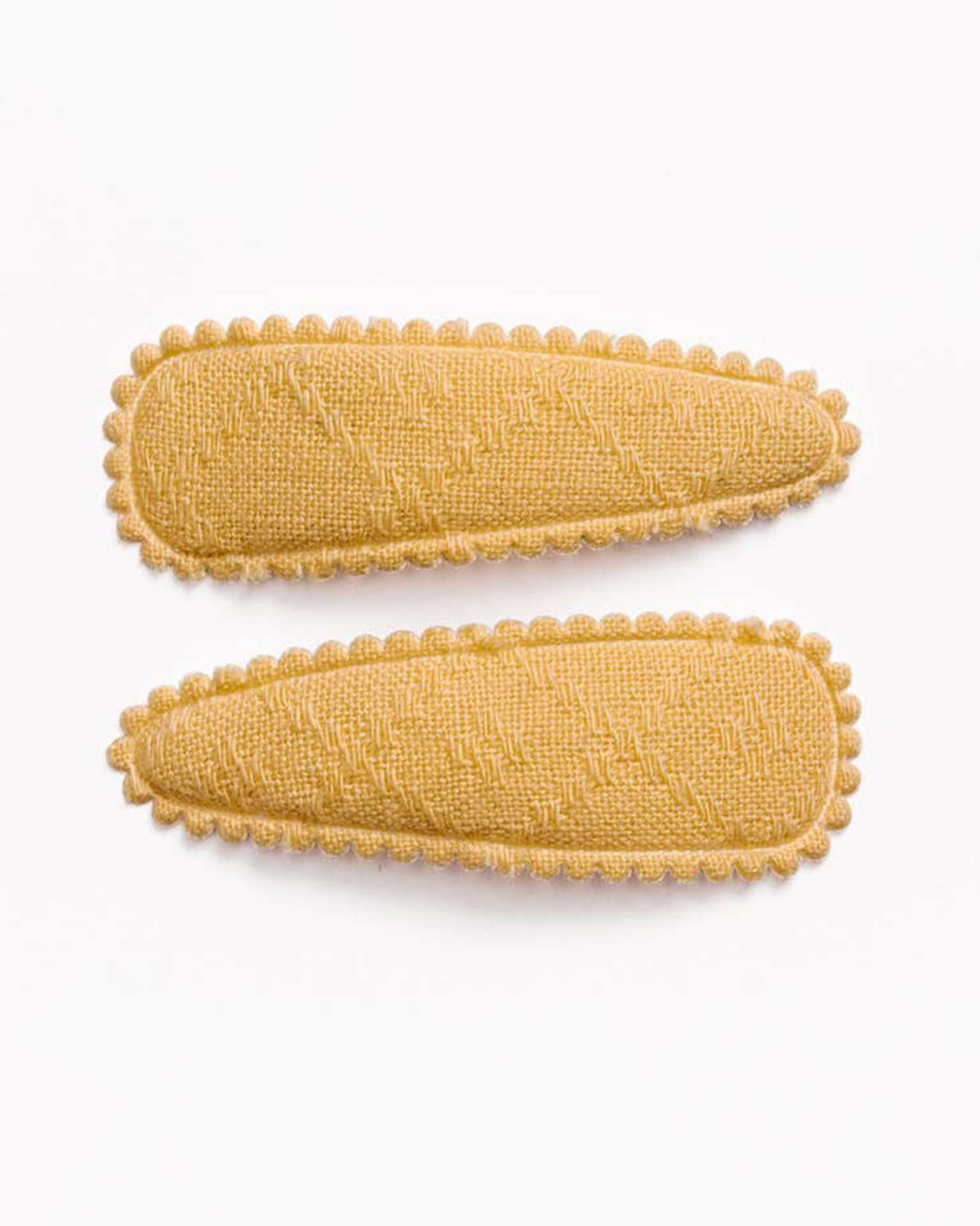 Little frankie + claude accessories sunshine yellow raised stitch hair clips