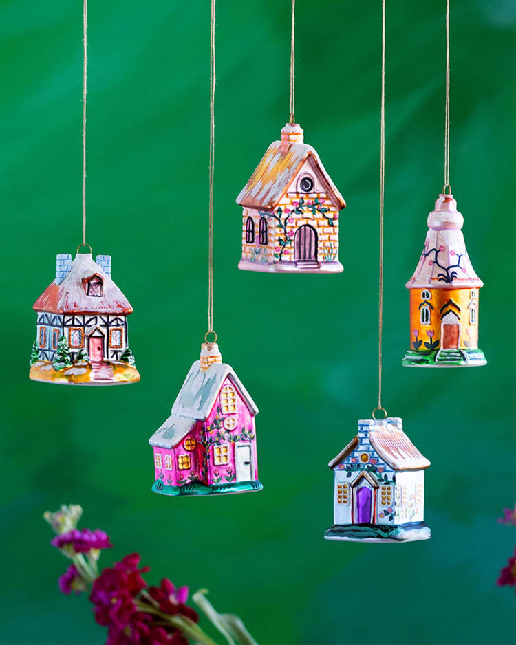 Little glitterville paper + party cottage ornaments