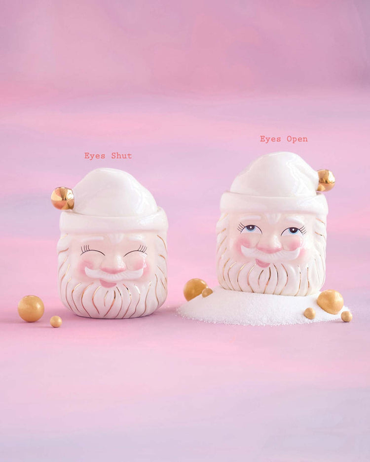 Little glitterville paper + party cream papa noel candy jars