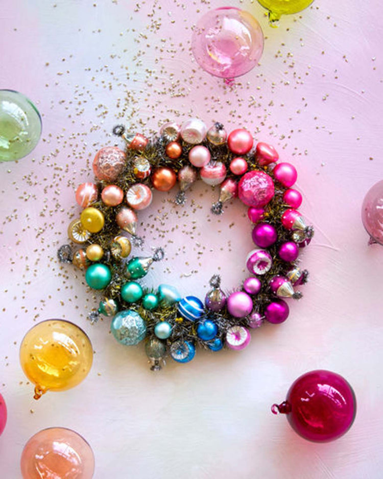 Little glitterville home rainbow glass wreath