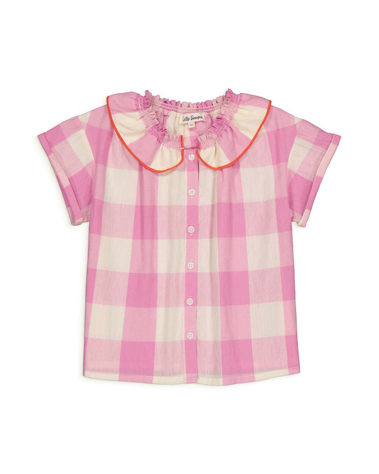 Little hello simone kids carlie blouse in lila check