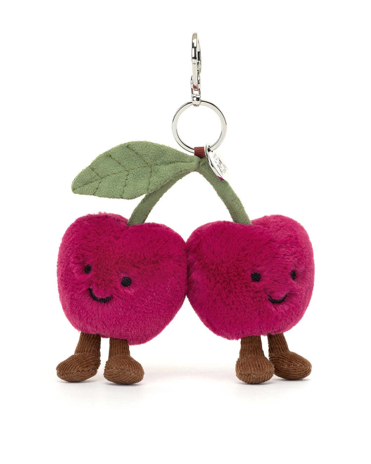 Little jellycat play amuseables cherries bag charm