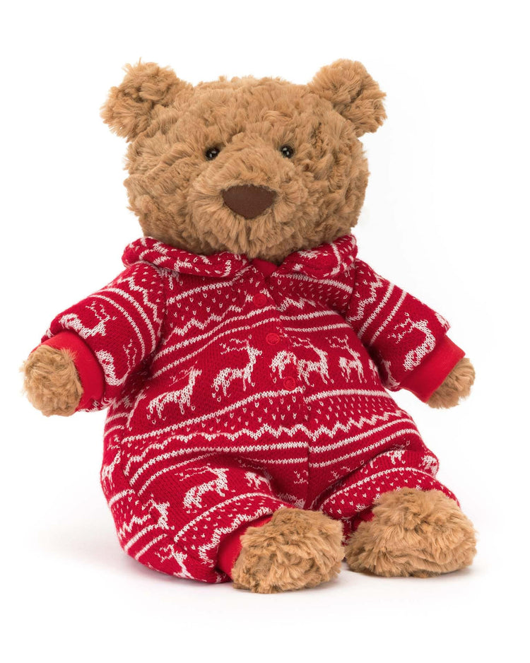 jellycat bartholomew bear winter pajamas play Little