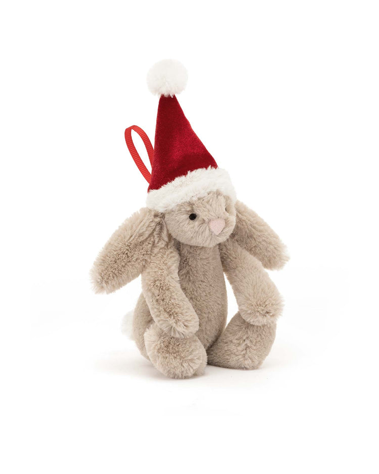 Little jellycat play bashful christmas bunny ornament