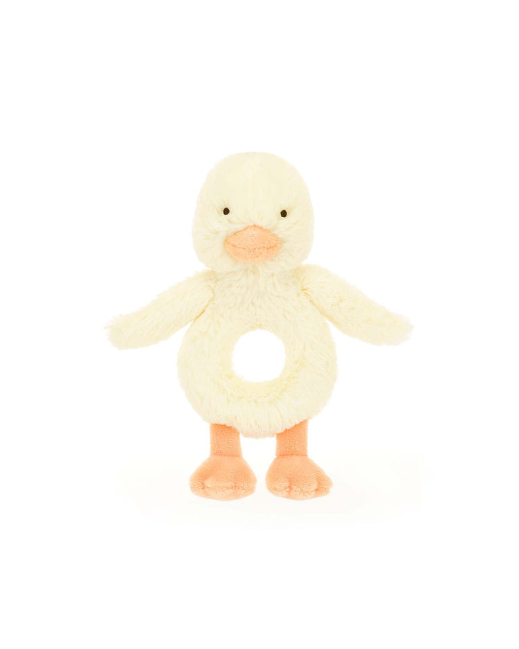 Little jellycat play bashful duckling ring rattle
