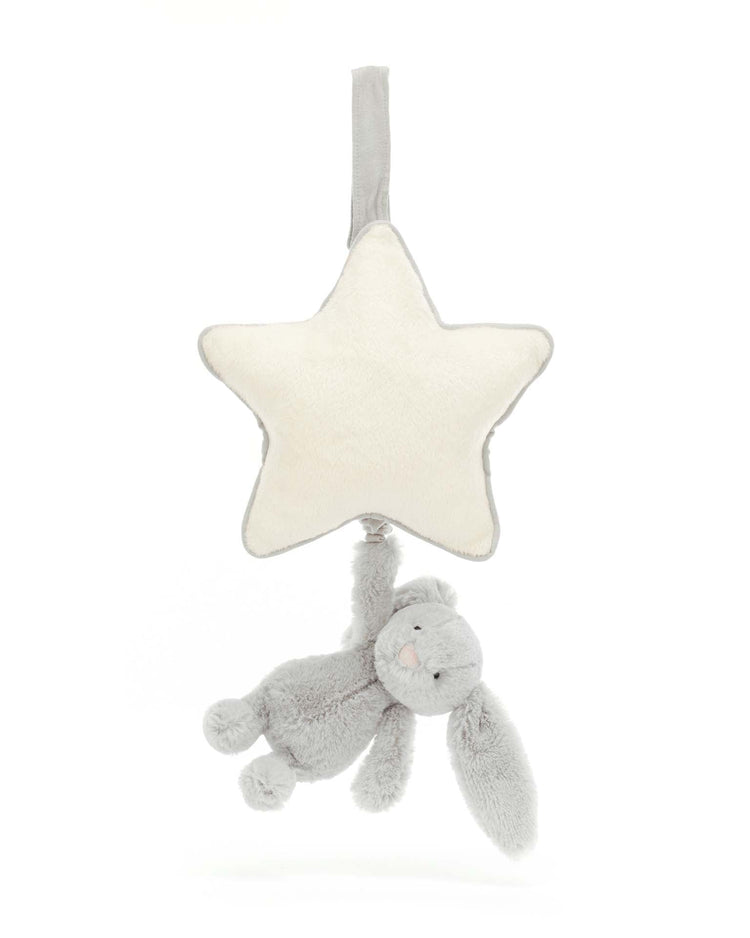 Little jellycat play bashful grey bunny musical pull