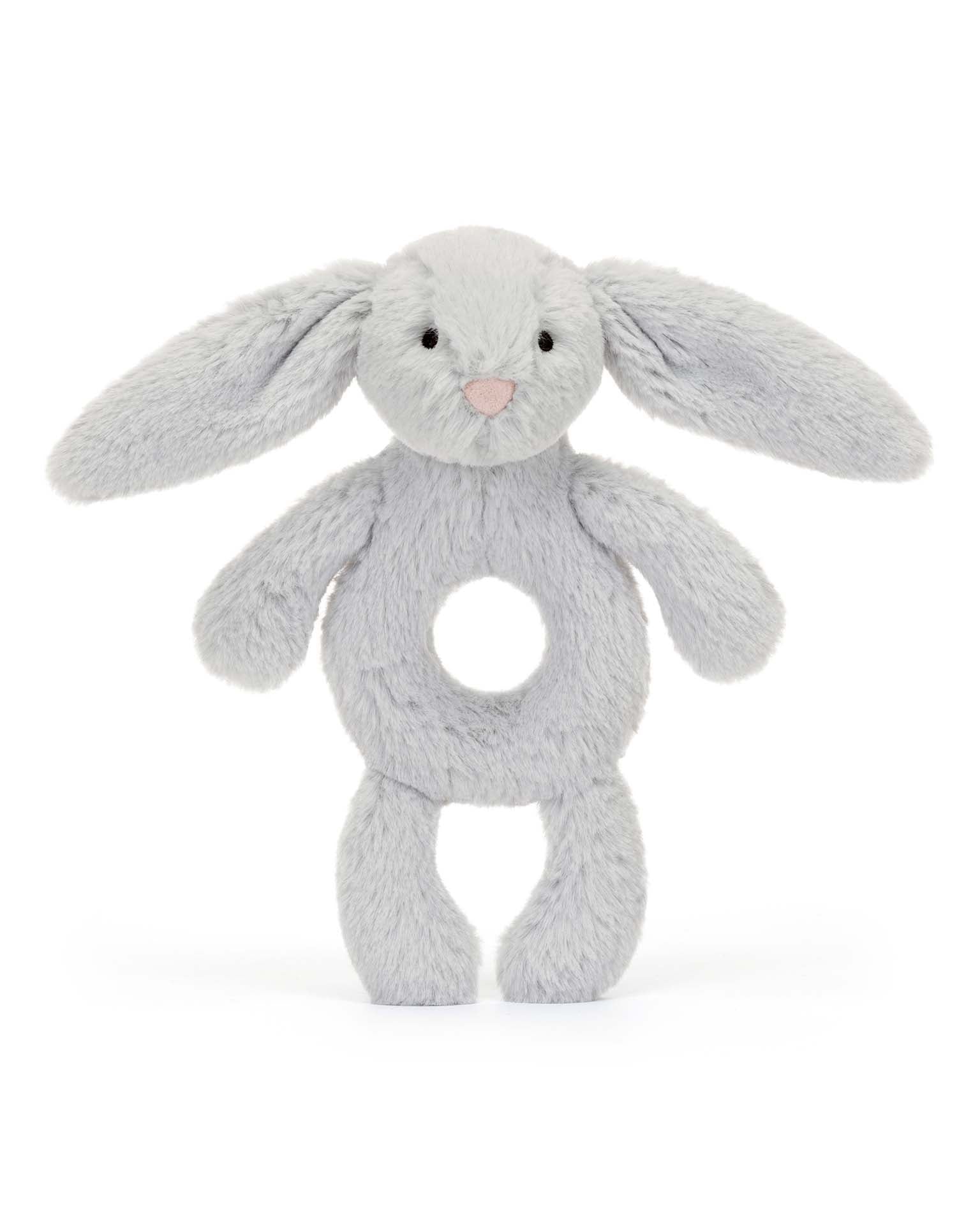 Little jellycat play bashful grey bunny ring rattle