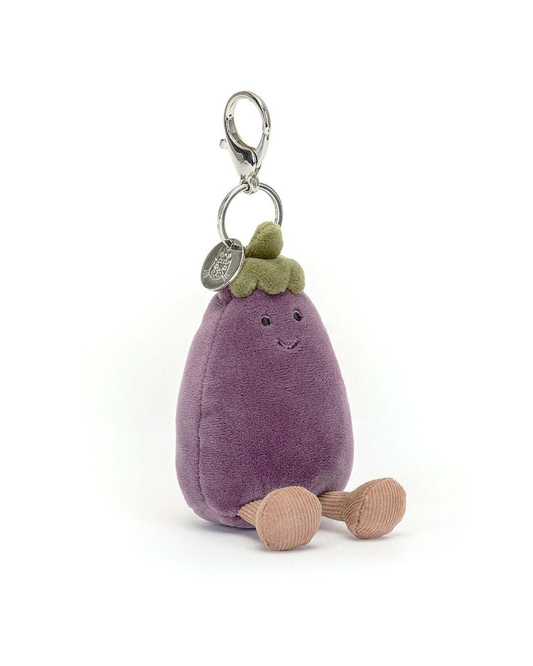 Little jellycat play vivacious aubergine bag charm