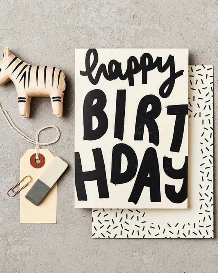 katie leamon black + white happy birthday card party Little