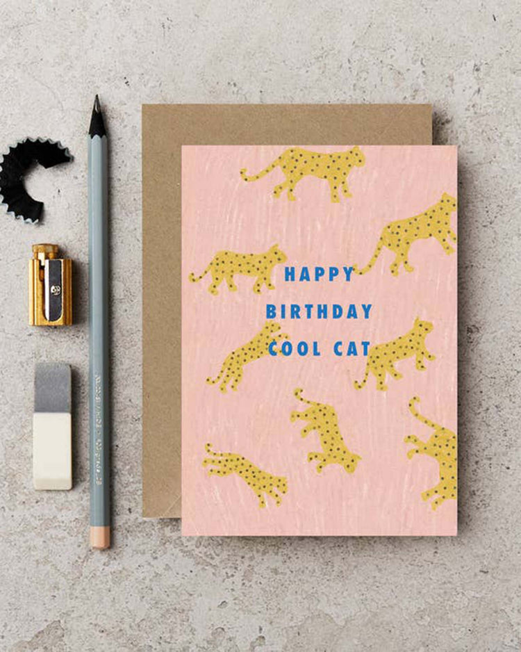 katie leamon cool cat happy birthday card party Little