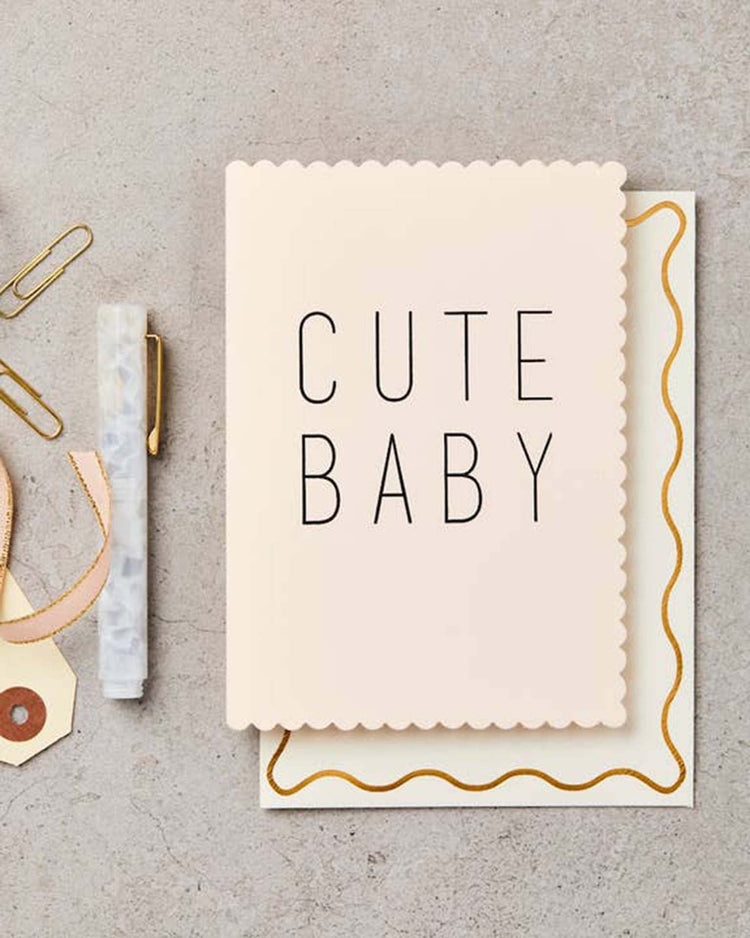 Little katie leamon party cute baby pink card