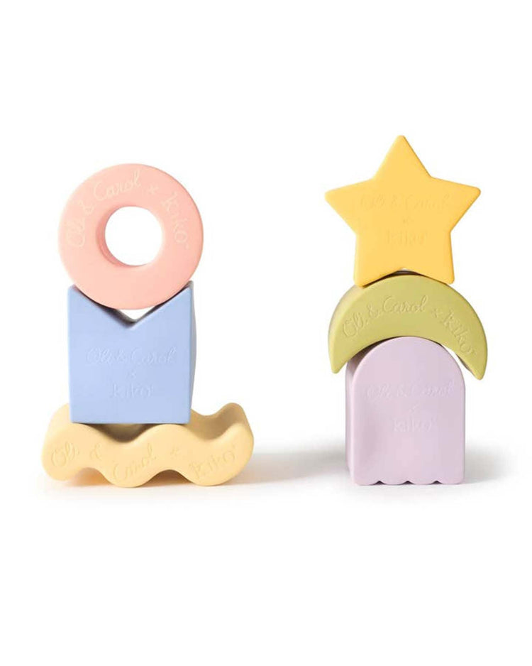 Little kiko+ and gg* play 6 geometric figures baby stacking toy blocks