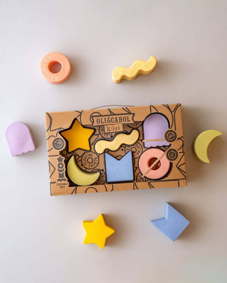 Little kiko+ and gg* play 6 geometric figures baby stacking toy blocks