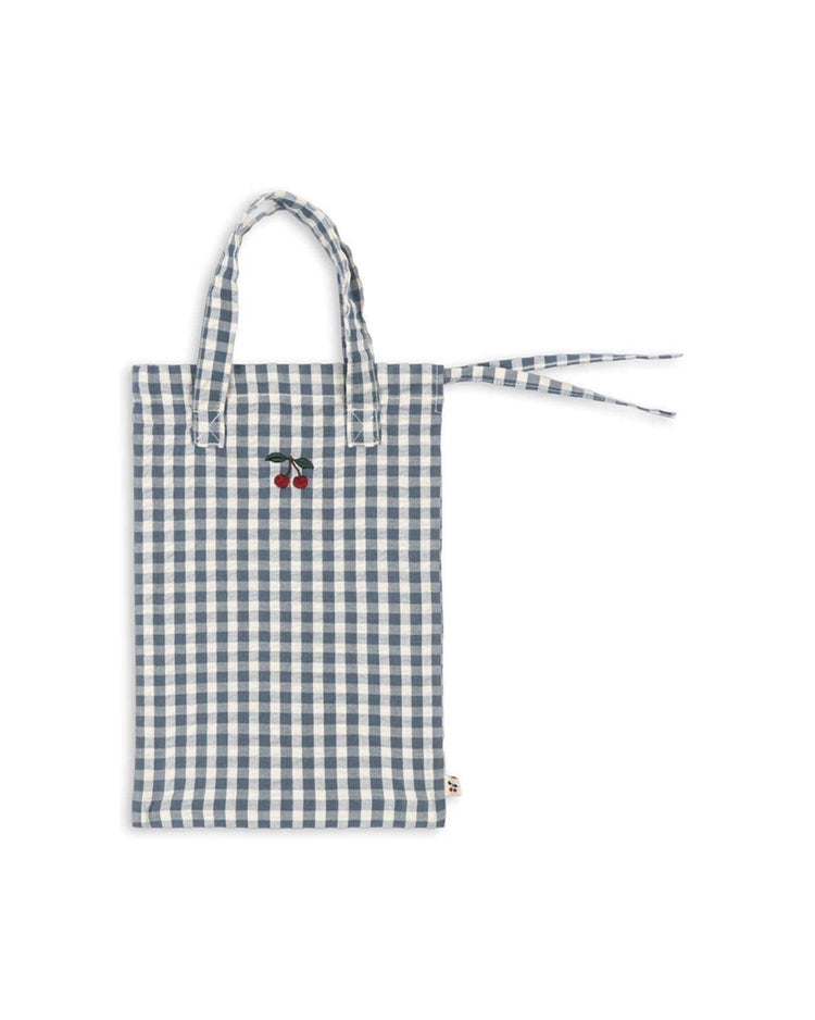 Little konges sløjd play doll nursery set in blue check