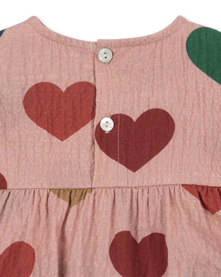 Little konges sløjd kids elin romper in coeur rose coloré