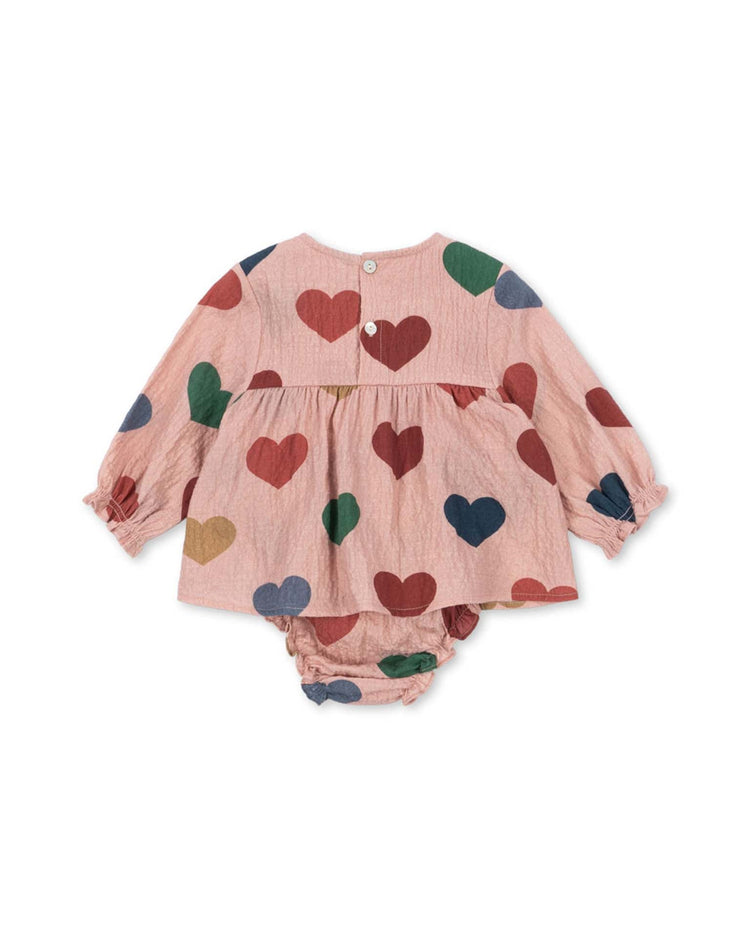 Little konges sløjd kids elin romper in coeur rose coloré