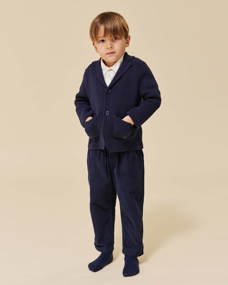 Little konges sløjd KIDS gabriel knit blazer in navy