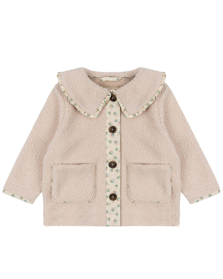 Little konges sløjd kids grizz collar jacket in brazilian sand