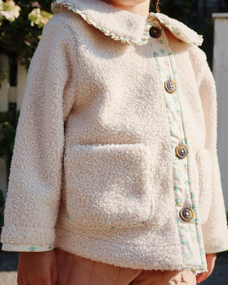 Little konges sløjd kids grizz collar jacket in brazilian sand