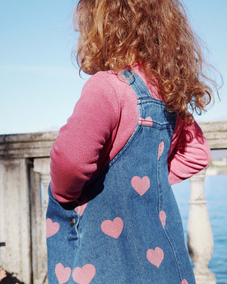 Little konges sløjd kids magot overall dress in bon coeur pink