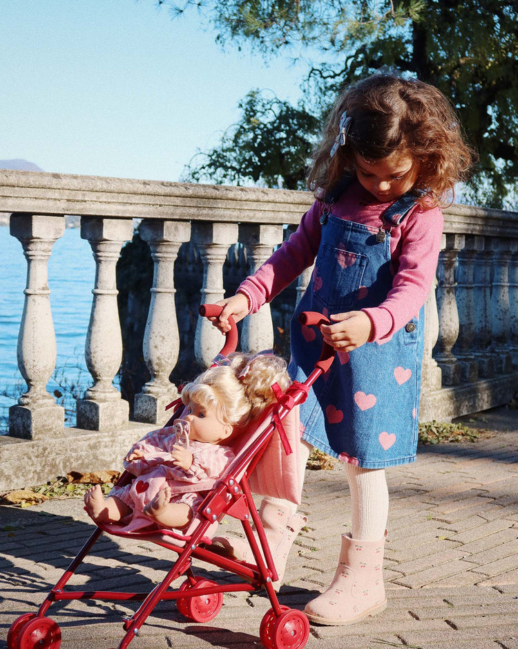 Little konges sløjd kids magot overall dress in bon coeur pink
