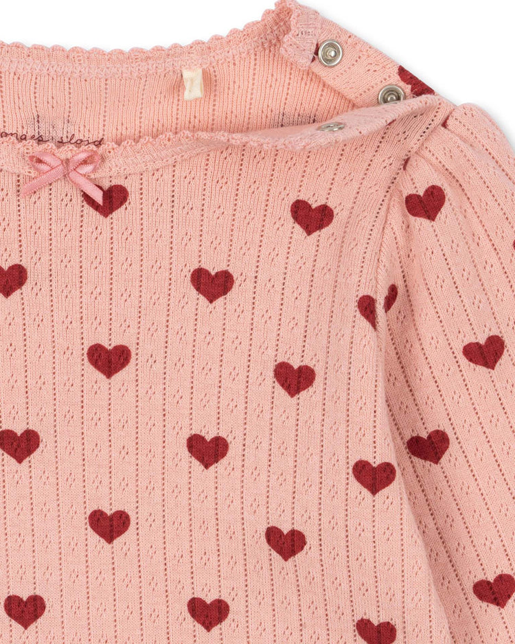 konges sløjd minnie long - sleeve onesie in amour rouge baby Little