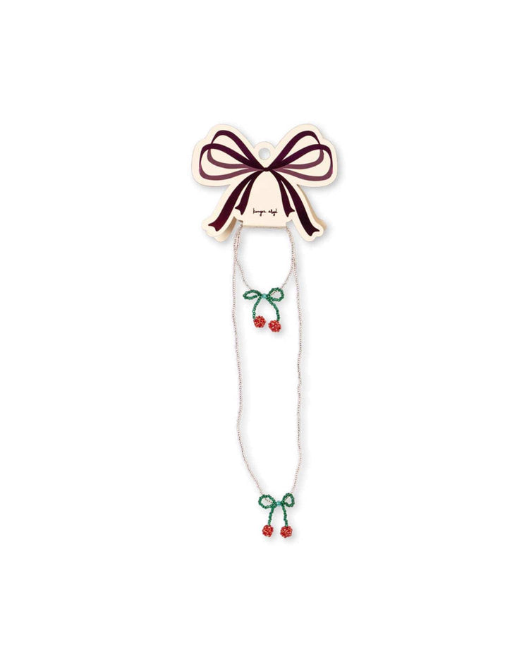Little konges sløjd accessories one size pearly necklace and bracelet set in cherry