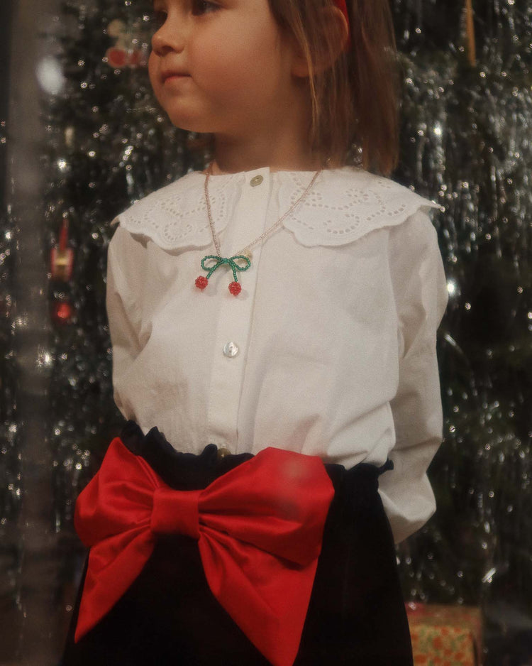 Little konges sløjd accessories one size pearly necklace and bracelet set in cherry