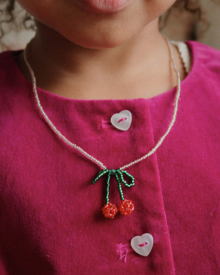konges sløjd pearly necklace + bracelet set in cherry accessories Little