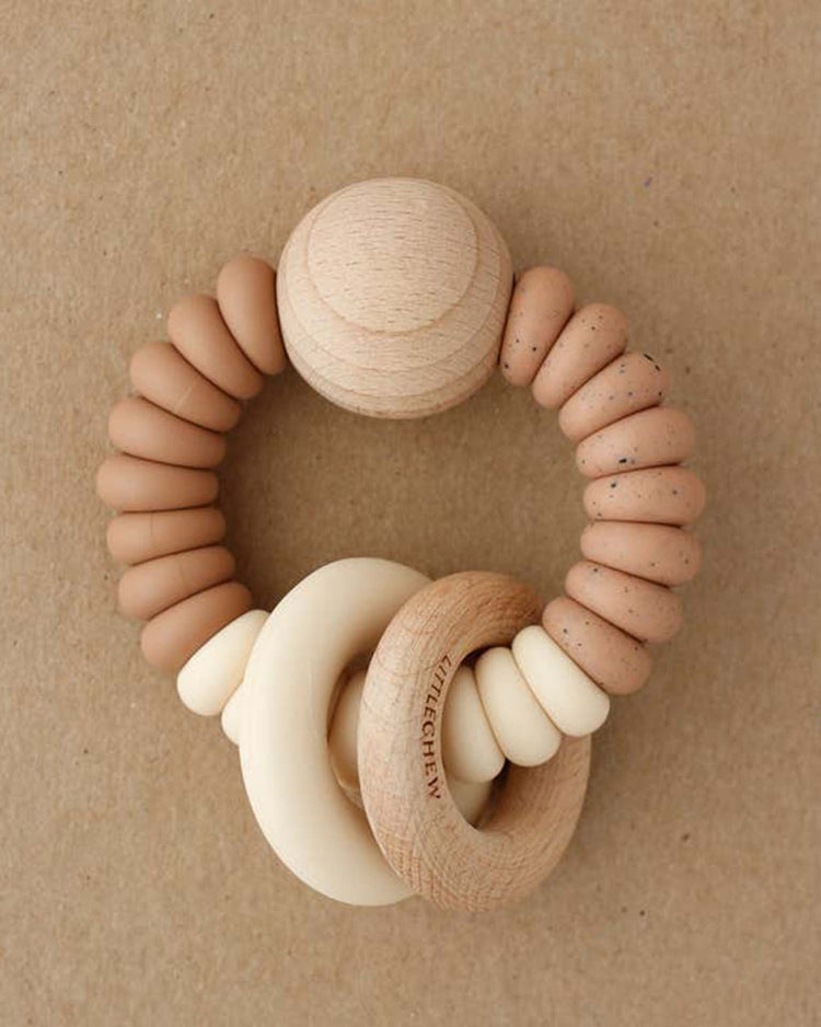 Little little chew accessories wess teether in speckled coral