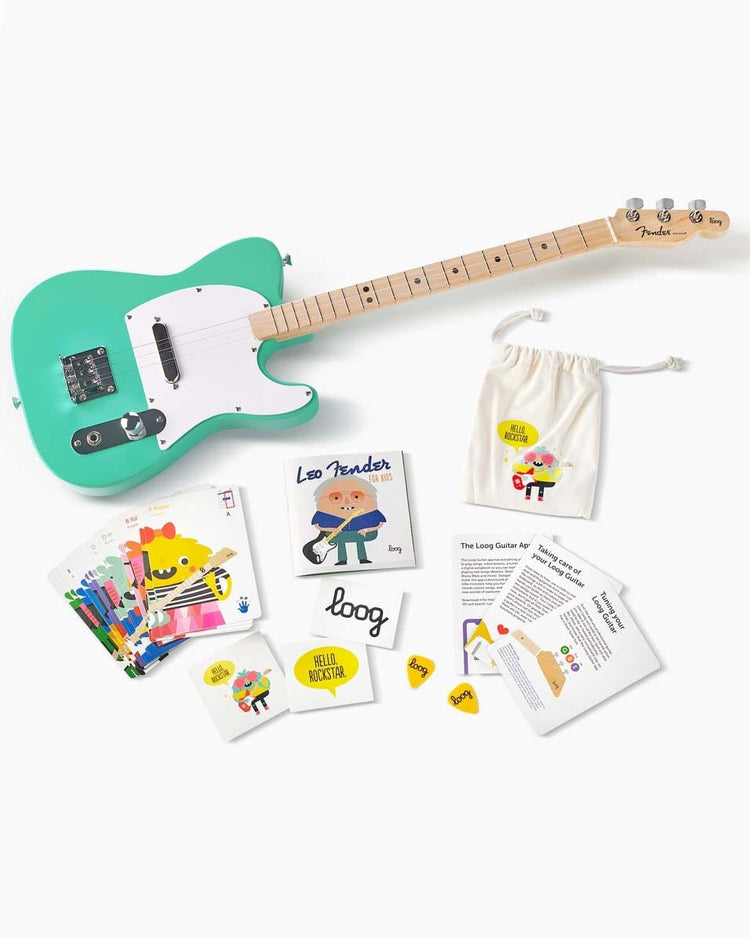 loog guitars fender X loog telecaster electric guitar play Little