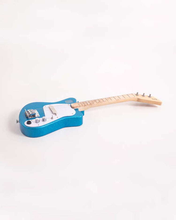 Little loog guitars play loog mini electric in blue sparkle