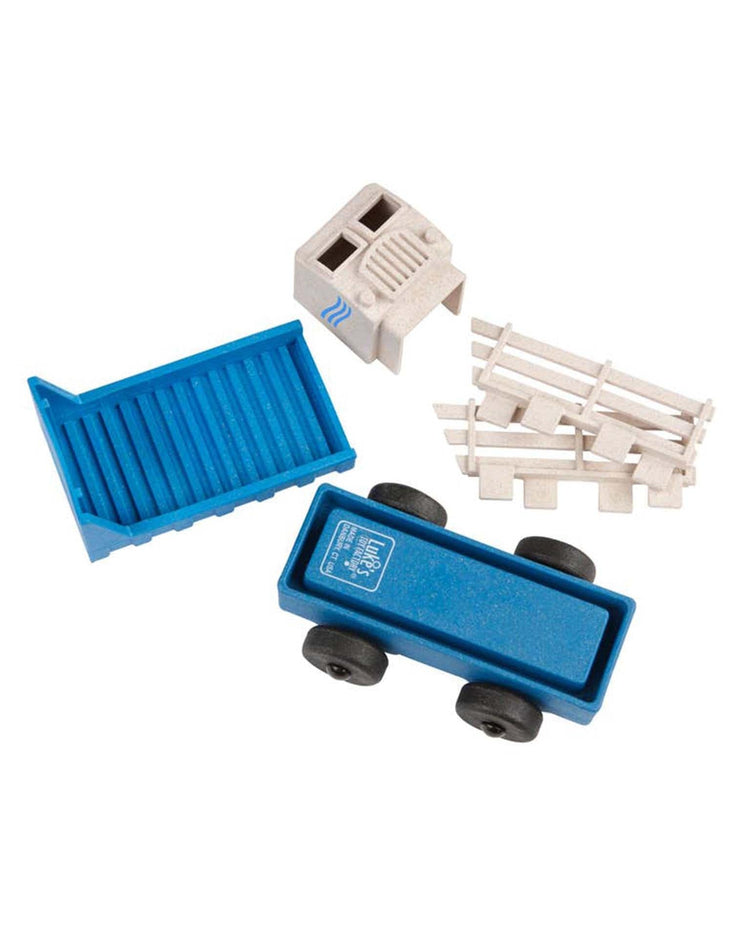 Little luke's toy factory play blue stake truck