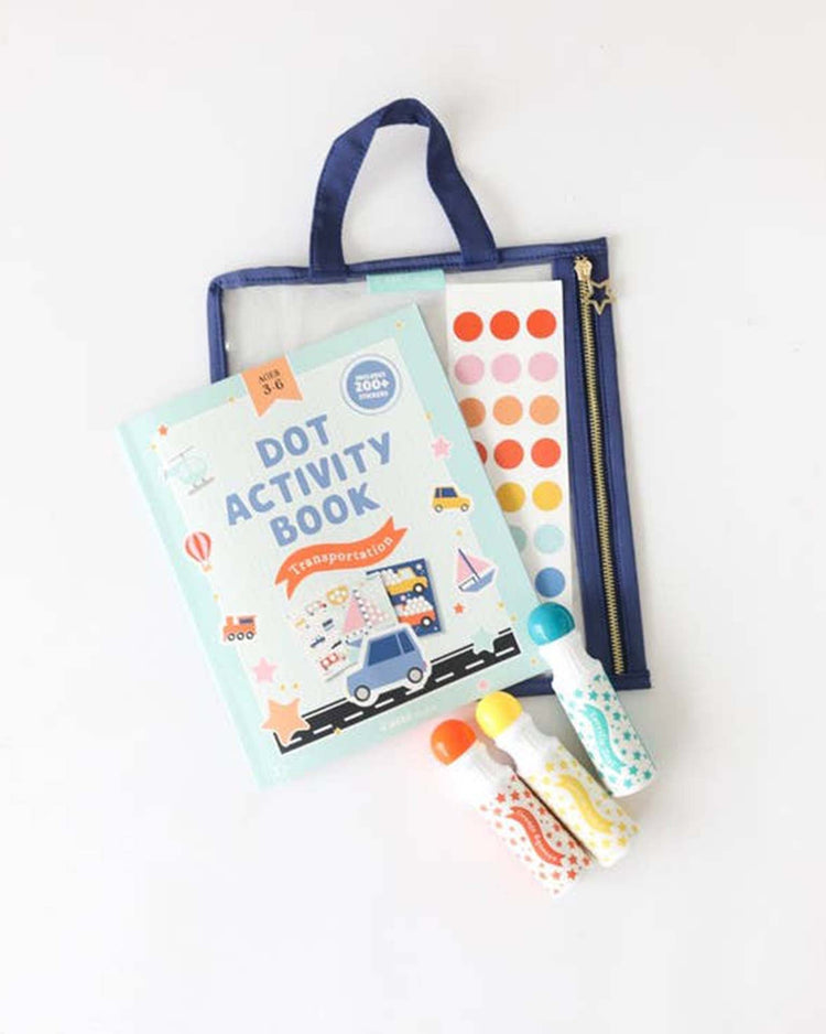 Little magic playbook Paper + Party transportation dot activity kit