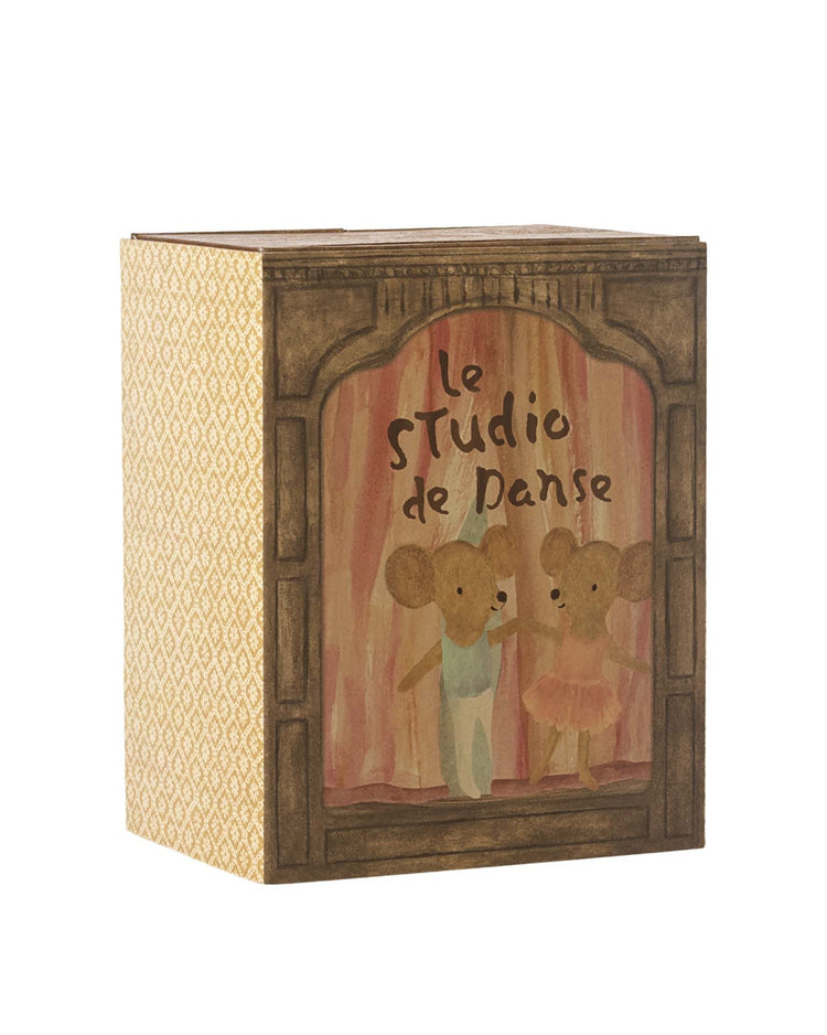 maileg ballet mice in dance studio, little sister and brother play Little