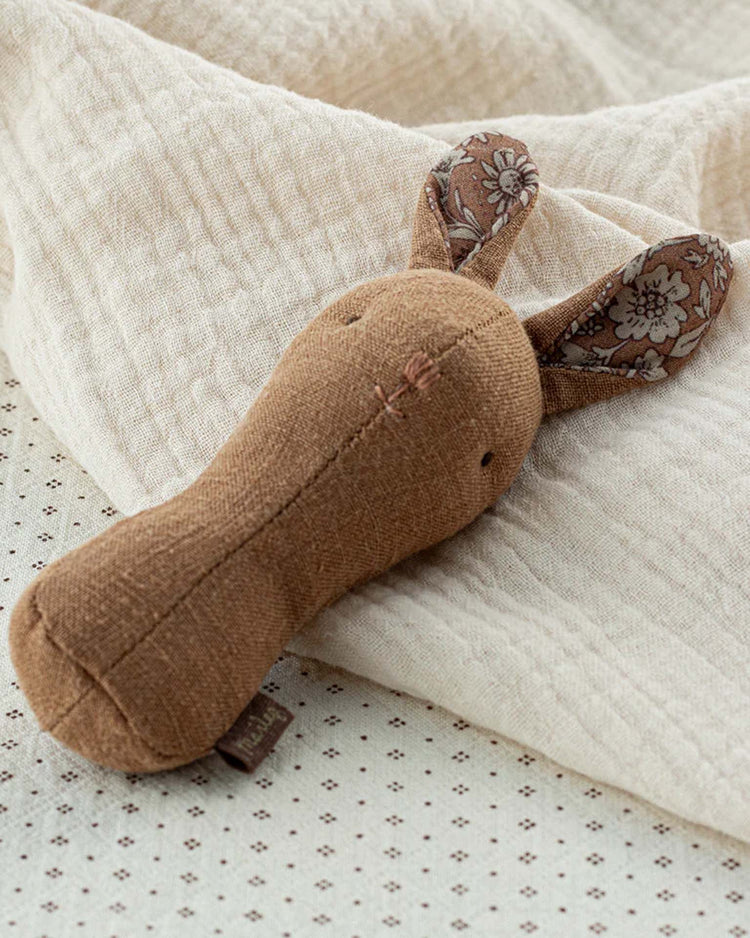 maileg bunny rattle in chocolate play Little