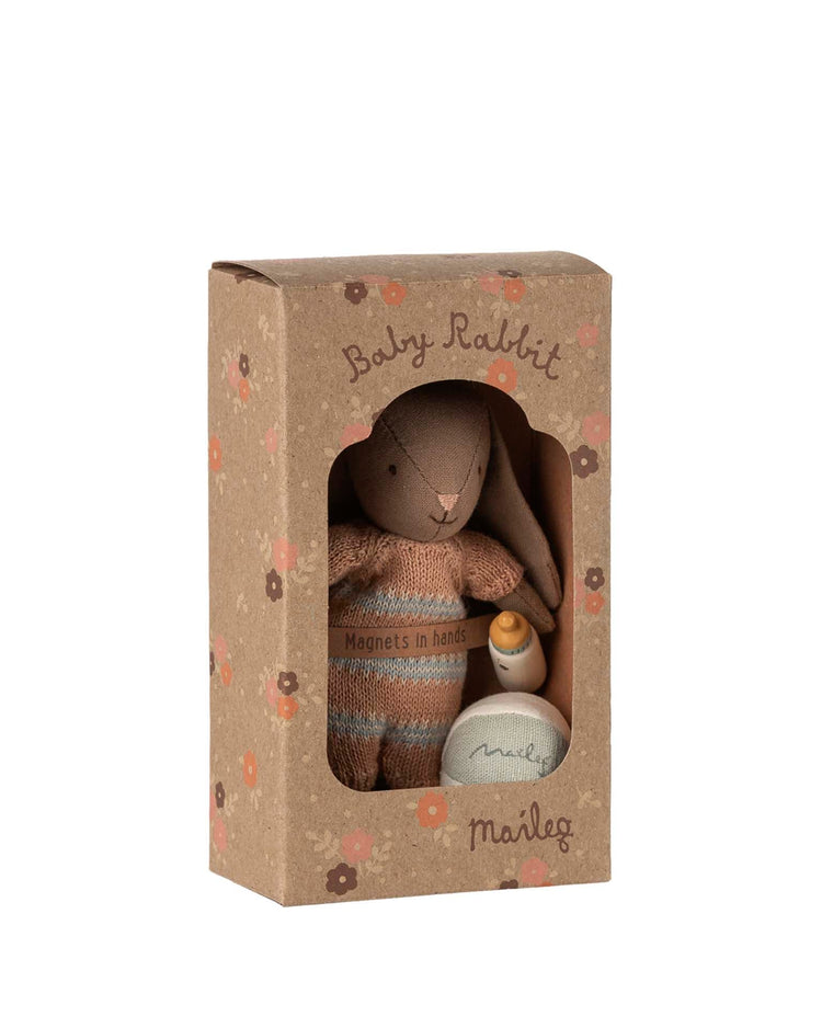 Little maileg play bunny set, micro - brown - dusty rose
